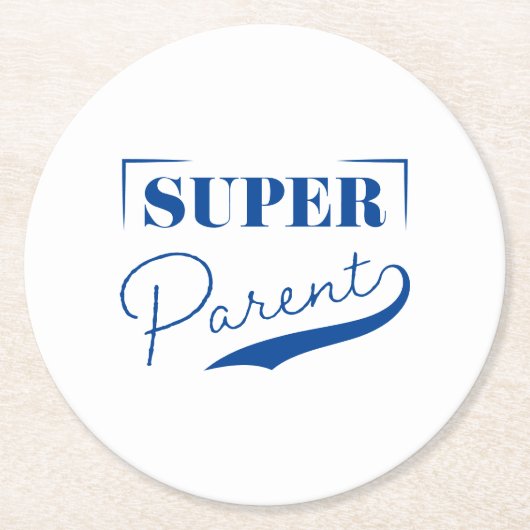 Super Parent Runder Pappuntersetzer (Vorderseite)