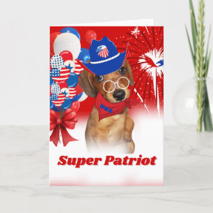 Super Patriot Dachshund-Grußkarte Karte