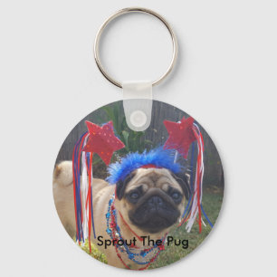 Super patriotischer Mops Schlüsselanhänger