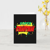 Super Pawpaw Comic Themed Style Superhero Fathers Karte (Gelbe Blume)