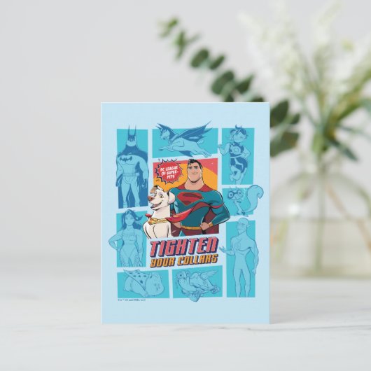 Super-Pets & Justice League - straffen Sie Ihre Co Postkarte (Stehend Vorderseite)