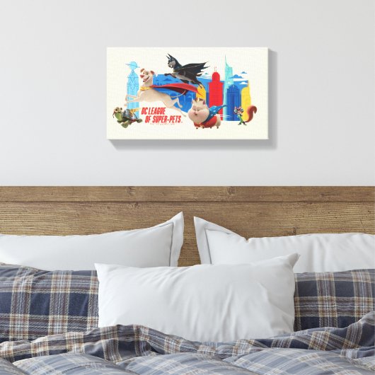 Super-Pets Patrolling Metropolis Leinwanddruck (Insitu (Schlafzimmer))