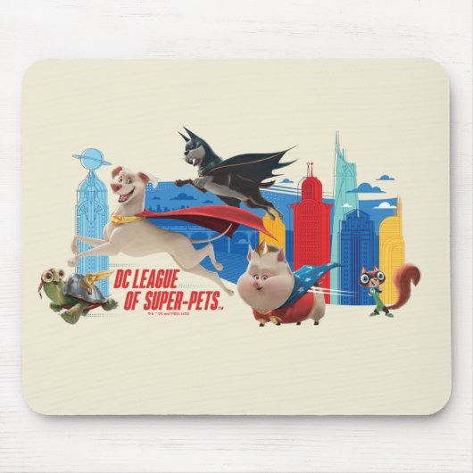Super-Pets Patrolling Metropolis Mousepad (Vorne)