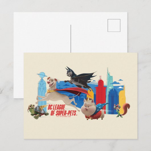 Super-Pets Patrolling Metropolis Postkarte (Vorne/Hinten)