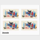 Super-Pets Patrolling Metropolis Rechteckiger Aufkleber (Blatt)