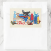 Super-Pets Patrolling Metropolis Rechteckiger Aufkleber (Tasche)