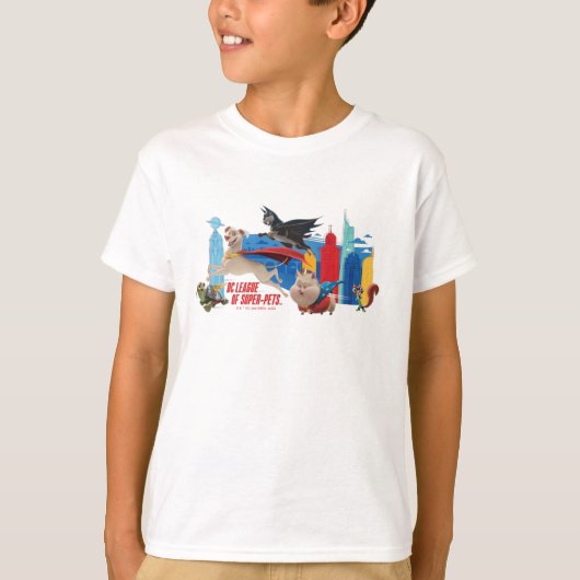 Super-Pets Patrolling Metropolis T-Shirt (Vorderseite)