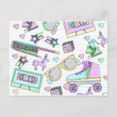 Super Phantastische Achtzigfarbenstil Postkarte (Vorderseite)