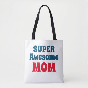 Super Phantastische Mama Zitat rot und blau Typogr Tasche