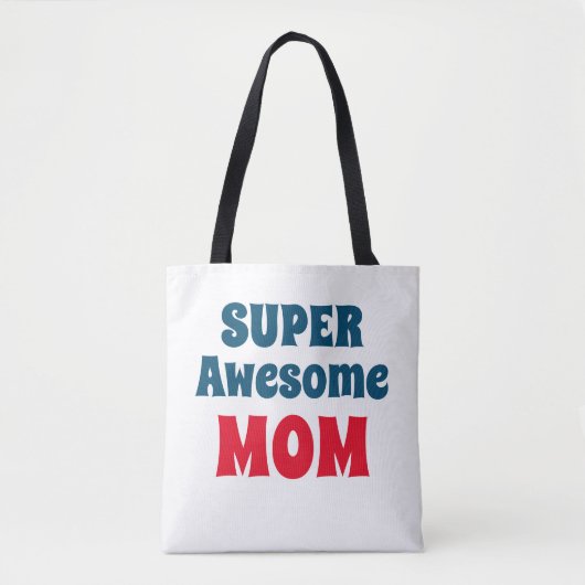 Super Phantastische Mama Zitat rot und blau Typogr Tasche (Vorderseite)
