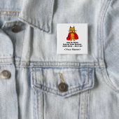 Super Phantastische Orangenkatze mit rotem Kaps Button (Beispiel)