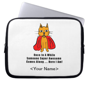 Super Phantastische Orangenkatze mit rotem Kaps Laptopschutzhülle