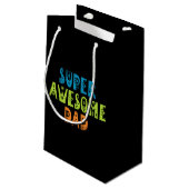 Super Phantastischer Vater Vatertag | Geschenktasc Kleine Geschenktüte (Rückseite Schrägansicht)