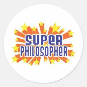 Super Philosopher Runder Aufkleber