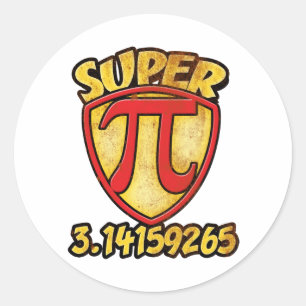Super-PI Runder Aufkleber