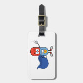 Super Pill Cartoon Hero Character Gepäckanhänger (Vorderseite vertikal)