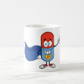 Super Pill Cartoon Hero Character Kaffeetasse (Mittel)