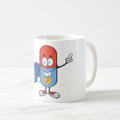 Super-Pille Cartoon-Held Charakter Kaffeetasse (VorderseiteRechts)