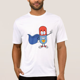 Super-Pille Cartoon-Held Charakter T-Shirt