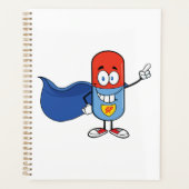 Super-Pillen-Comic-Held Charakter Planer (Vorderseite)