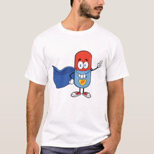 Super-Pillen-Comic-Held Charakter T-Shirt