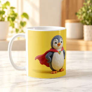 Super-Pinguin-Held-Süß-Ton-Kartoon-Tasse Kaffeetasse