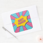 SUPER (PINK) QUADRATISCHER AUFKLEBER (Umschlag)