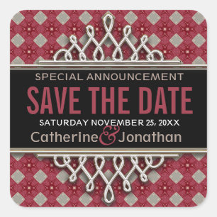 Super Pinky Gold Diamanten Save the Date Aufkleber