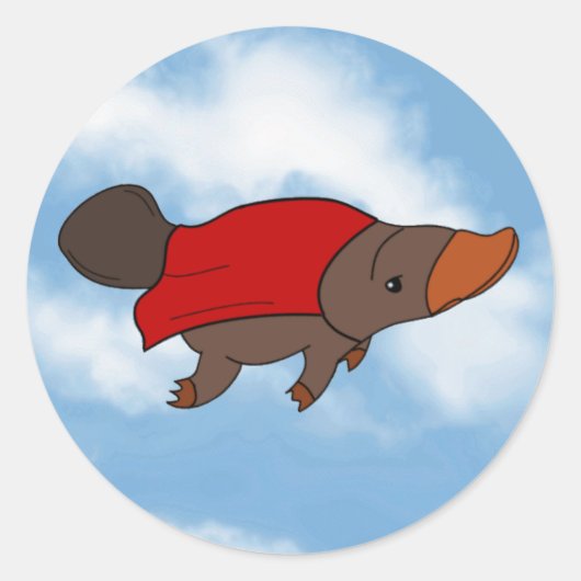 Super Platypus Runder Aufkleber (Vorderseite)