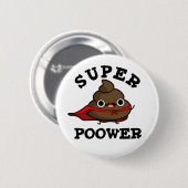 Super Poower Funny Super Hero Kack Pun Button (Vorne & Hinten)