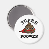 Super Poower Funny Super Hero Kack Pun Magnet (Vorderseite/Rückseite)