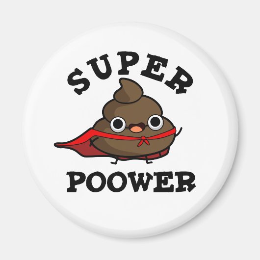 Super Poower Funny Super Hero Kack Pun Magnet (Vorne)