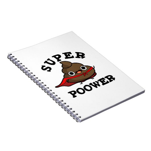 Super Poower Funny Super Hero Kack Pun Notizblock (Rechte Seite)
