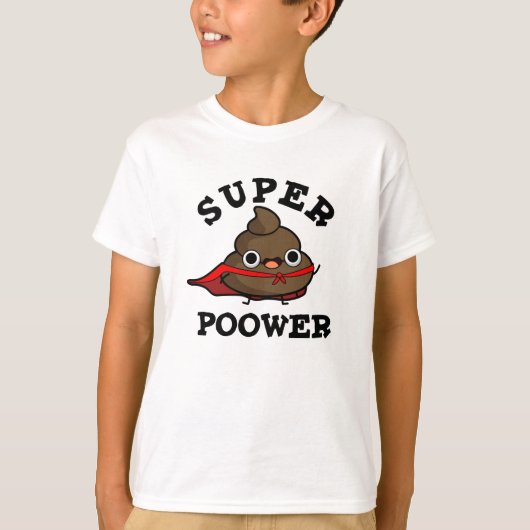 Super Poower Funny Super Hero Kack Pun T-Shirt (Vorderseite)