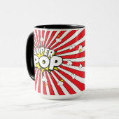 SUPER POP! Comic Book Pop Art Fun Pun Dad Tasse (Vorderseite Links)