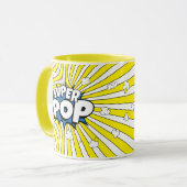 SUPER POP! Comic Book Pop Art Popcorn Pun  Tasse (Vorderseite Links)