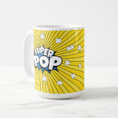 SUPER POP! Comic Book Pop Art Pun Kaffeetasse (Vorderseite Links)