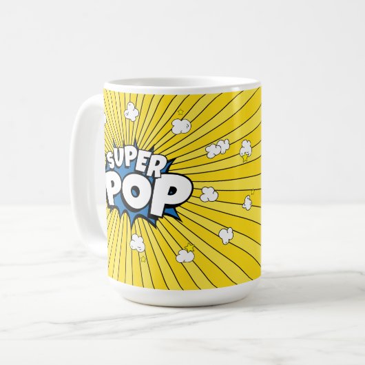 SUPER POP! Comic- Pop-Art-Pun Kaffeetasse (Vorderseite Links)