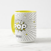 SUPER POP! Fun Superhero Personalized Pun  Tasse (Vorderseite Links)