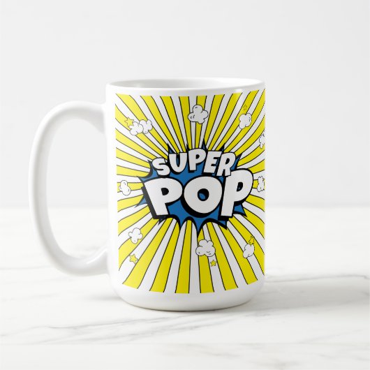 SUPER POP! Quirky Fun Comic Book Pop Art Pun  Kaffeetasse (Links)