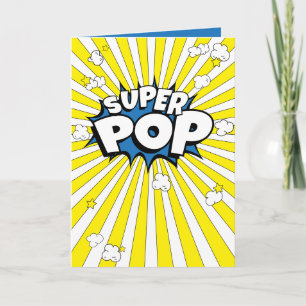 SUPER POP! Spaß, Popcorn Pub, Gelber Pop   Leer Feiertagskarte