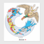 Super-Power™ in einem Kreis Aufkleber (Blatt)