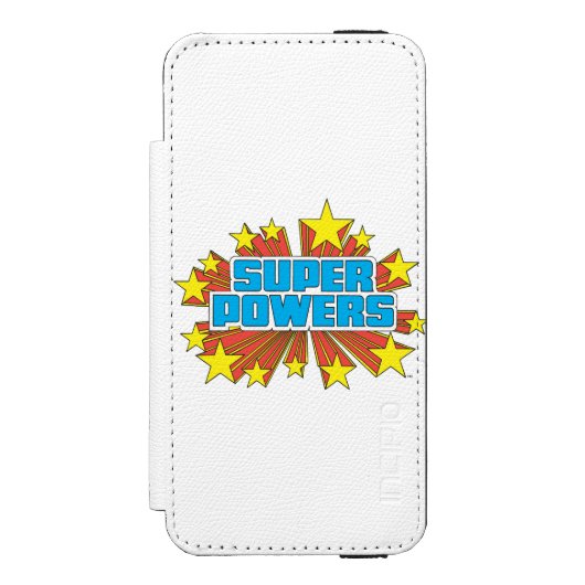 Super Power™ Logo Blue Incipio iPhone Geldbeutel-Hülle (Folio Vorderseite)