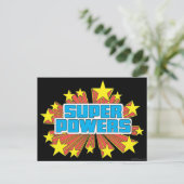 Super Power™ Logo Blue Postkarte (Stehend Vorderseite)