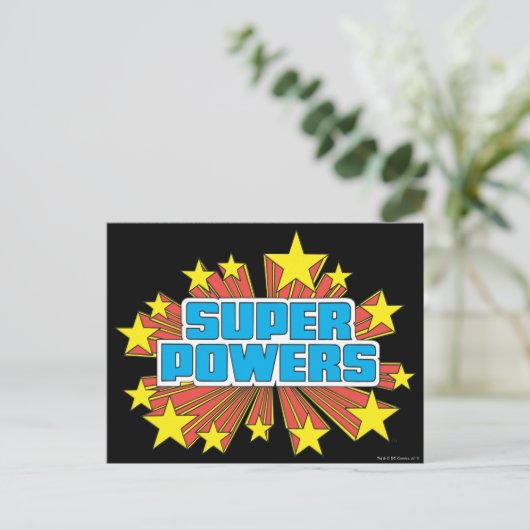 Super Power™ Logo Blue Postkarte (Stehend Vorderseite)