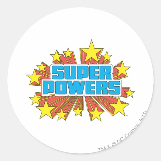 Super Power™ Logo Blue Runder Aufkleber (Vorderseite)