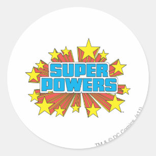 Super Power™ Logo Blue Runder Aufkleber