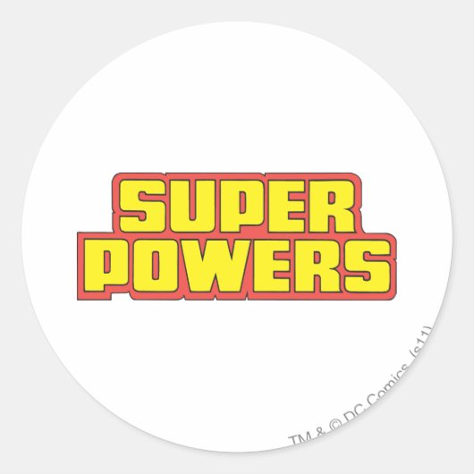 Super Power™ Logo-Gelb Runder Aufkleber (Vorderseite)