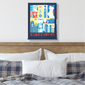Super Powered Pack Art Deco Metropolis Leinwanddruck (Insitu (Schlafzimmer))
