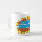 Super Powers™ Logo Blau Kaffeetasse (Vorderseite Links)